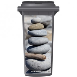 Stack Of Pebbles At The Beach Wheelie Bin Sticker Panel